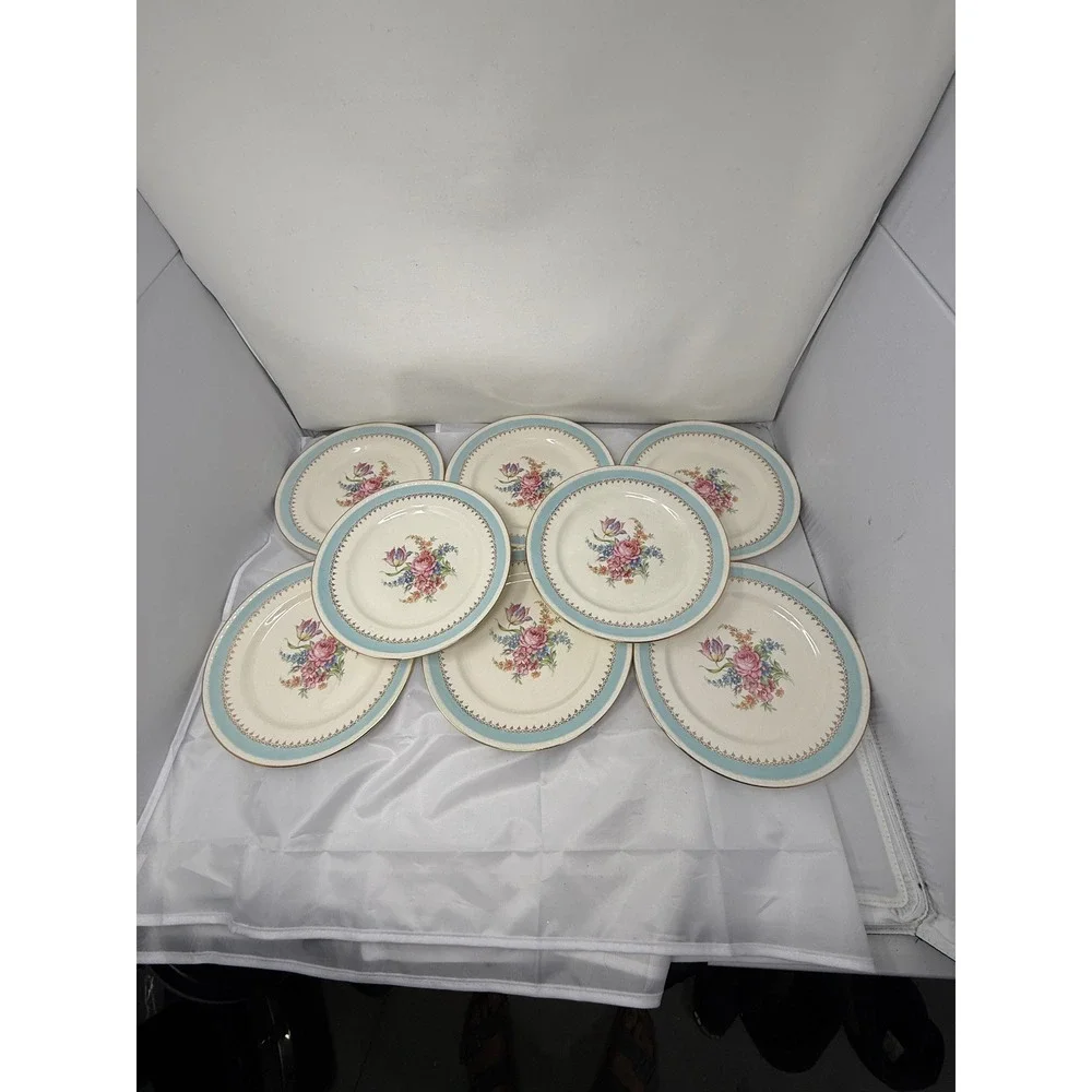 Homer Laughlin Eggshell Georgian Floral Blue Band 10